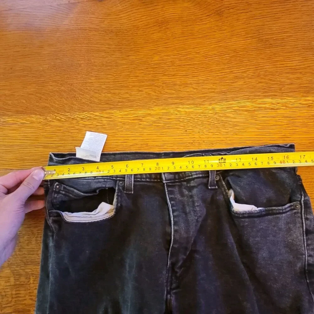 Levi's 512 Black Slim Tapered Denim Jeans 5-Pocket Button Zip Men's